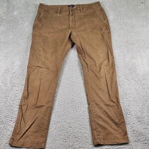 Untuckit St. Clair Pants Mens 34x32 Brown Straight Fit Chino Casual Stretch
